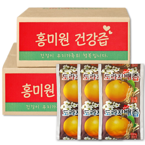 홍미원 도라지 배즙 대용량100ml x 100개/150개 국산 배 도라지 생강으로 추출한 도라지배즙