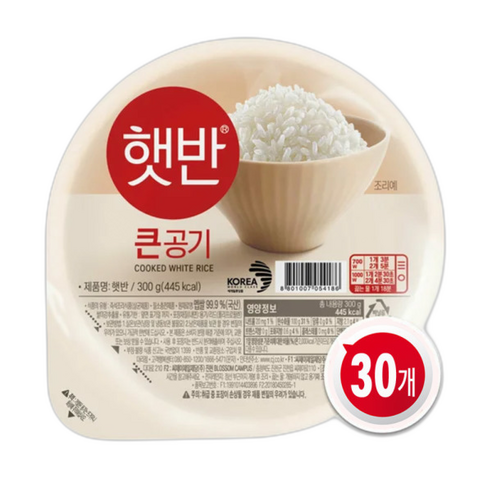 햇반 큰공기 즉석밥, 300g, 30개