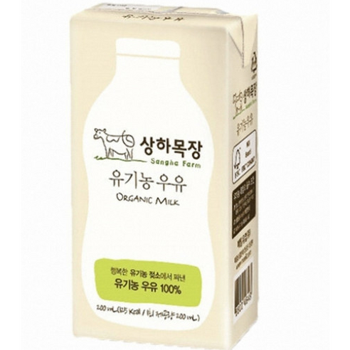 상하목장 유기농 우유, 200ml, 6개