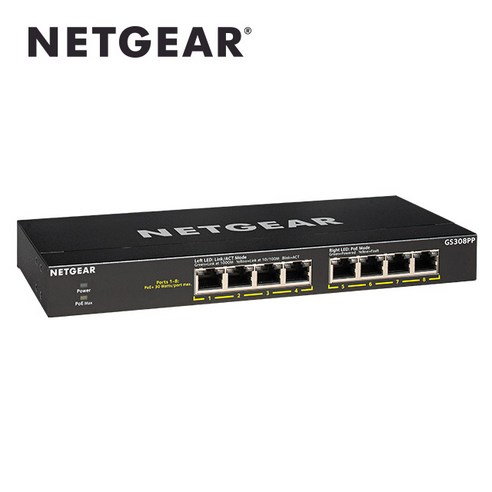 넷기어 GS308PP [1Gbps / 8Port / PoE+ / Wall or Desk Type], 1개