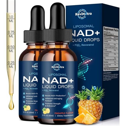 Liposomal NAD+ Liquid Supplement, Nad Resveratrol Supplement for Women & Men, Nicotinamide with PQ