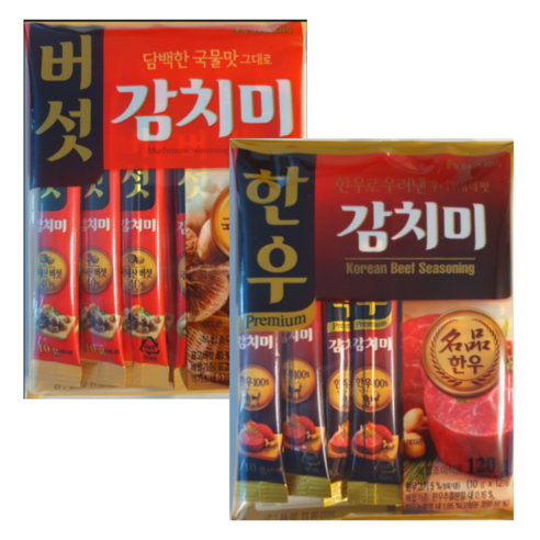버섯감치미120g + 한우감치미120g 1세트/스틱형10g(대상,청정원), 1세트, 120g