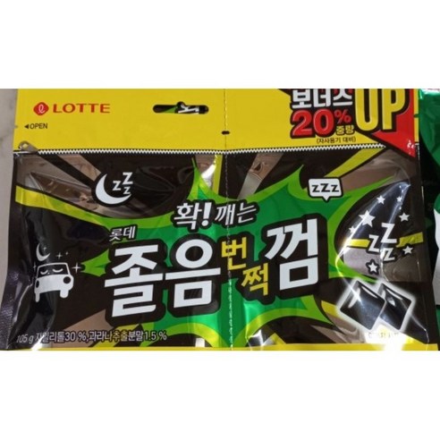 롯데제과 졸음번쩍껌 트윈리필, 105g, 2개