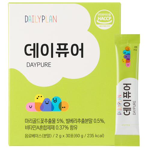 데일리플랜 데이퓨어 루테인 눈영양제, 60g, 12개