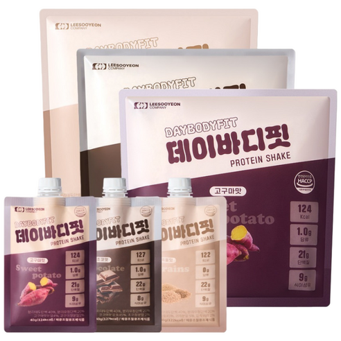 데이바디핏 분리유청 단백질 쉐이크 식사대용 프로틴 파우더 초코맛 곡물맛 고구마맛 2팩 (14개입), 1세트, 곡물맛 7개입 + 곡물맛 7개입