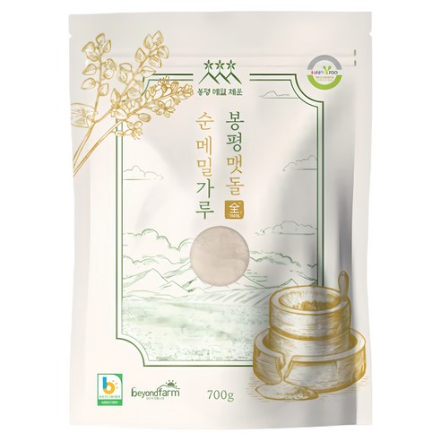 봉평메밀청년 맷돌 순 메밀가루 순메밀묵 순메밀전, 2개, 700g