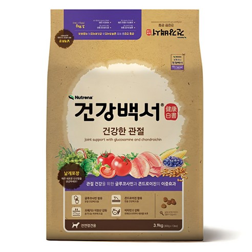 뉴트리나건강백서 전연령 강아지 기능성 사료, 뼈/관절강화, 3.9kg, 1개