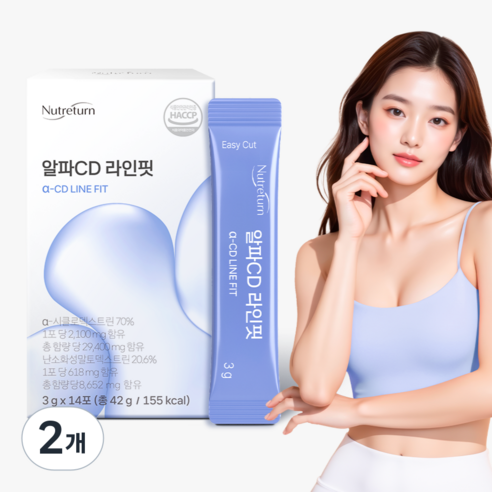 뉴트리턴 알파 CD 라인핏 알파시클로덱스트린 파인애플맛, 42g, 2개