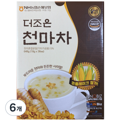 부드러운 천마와 든든한 시리얼 더조은 천마차, 18g, 36개입, 6개
