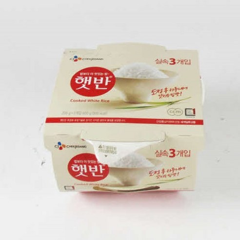 햇반 백미밥, 200g, 3개