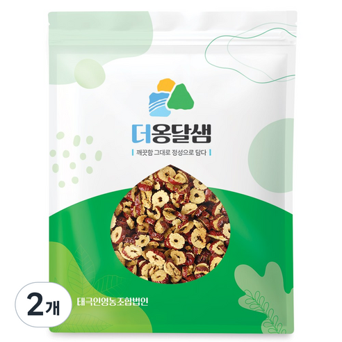 더옹달샘 깨끗하게 말린 대추칩 1kg 대추슬라이스 대추과자, 2개, 1kg