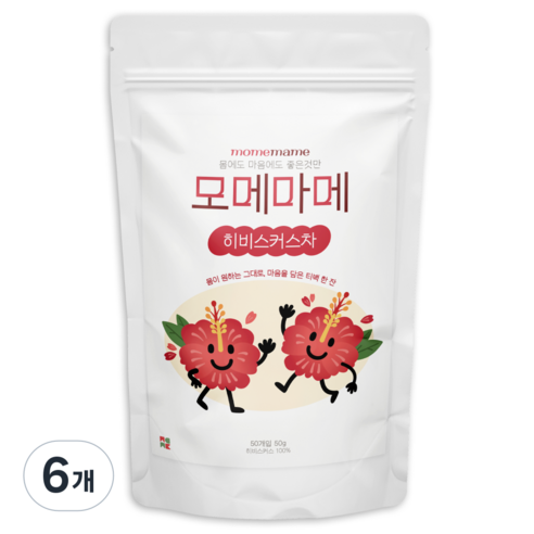 히비스커스 차 티백 100% 꽃차 히비스커스차 삼각티백, 6개, 50개입, 1g
