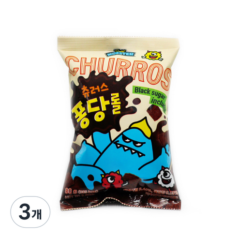 스위트몬스터 츄러스 퐁당롤 흑당과자, 3개, 80g