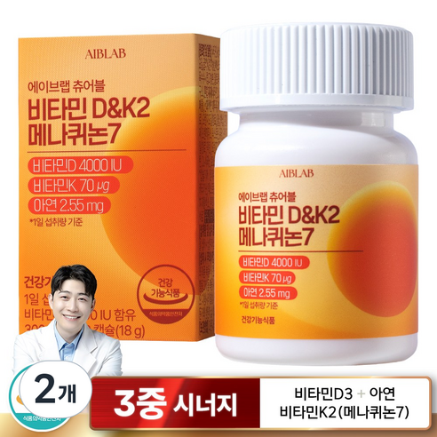 에이브랩 비타민D&K 메나퀴논7, 2개, 60정