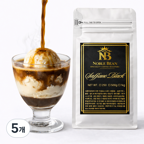 노블빈 다크초코 에스프레소 블렌드 원두 커피, 5개, 1kg, 홀빈(분쇄안함)