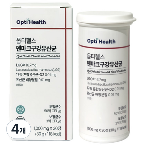 옵티헬스 덴마크 구강 유산균, 4개, 30정