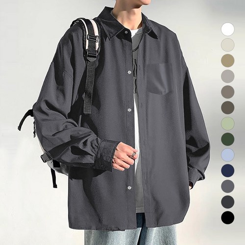 맥건 프리미엄 남성용 구김없는 링클프리 스판 빅사이즈 베이직 긴팔 셔츠 J306