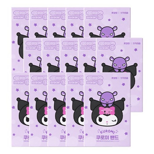 산리오 쿠로미 키즈밴드 혼합형, 12매입, 15개, 12매입