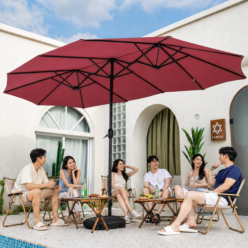 ZEKA 초대형 파라솔 야외용 카페 8인 물통 포함, YY와인