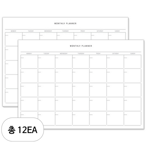 데얼스 A5 먼슬리 스케줄러 20매 x 2p, 혼합색상, 12세트