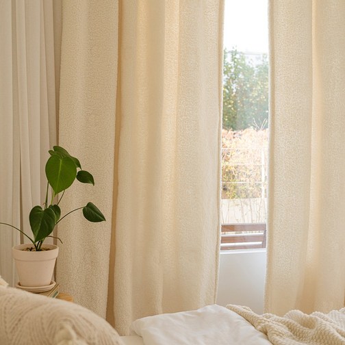 베어리 양털 솜누빔 방한 커튼