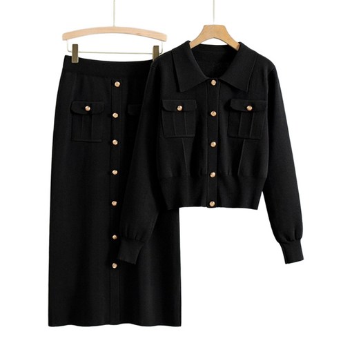 아이엠몽 여성용 로버티 가디건 롱 스커트 투피스 세트