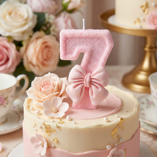 솜사탕 왕리본 럭셔리 숫자초, 웨딩 백일 돌잔치 결혼기념일 환갑 특별한 생일 100일 넘버