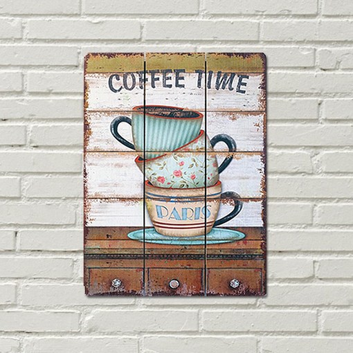 더웨스트 원목 빈티지 카페 인테리어 액자 우드 페인팅 커피 그림