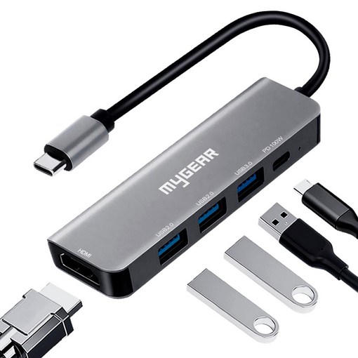 마이기어 5 in 1 C타입 USB 허브 멀티포트 DEX 미러링 호환