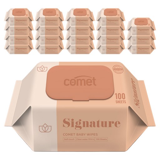 코멧 저자극 시그니처 아기물티슈 엠보싱 캡형 더마테스트 인증