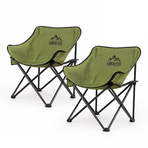 레토 접이식 컴포트 와이드 캠핑의자, 카키, 2개