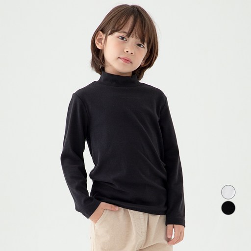 롤리트리 아동 스판 모크 하이넥 티셔츠로 스타일과 편안함을 동시에