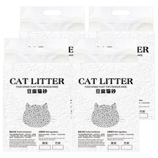 CAT LITTER 豆腐貓砂, 4包, 竹炭