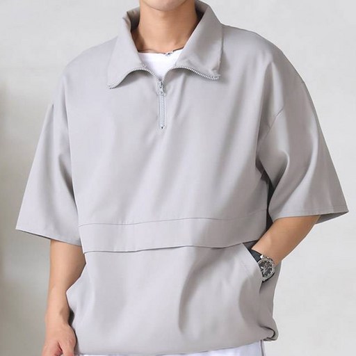 TENCLO 男女通用半拉鍊短袖Anorak TC-059