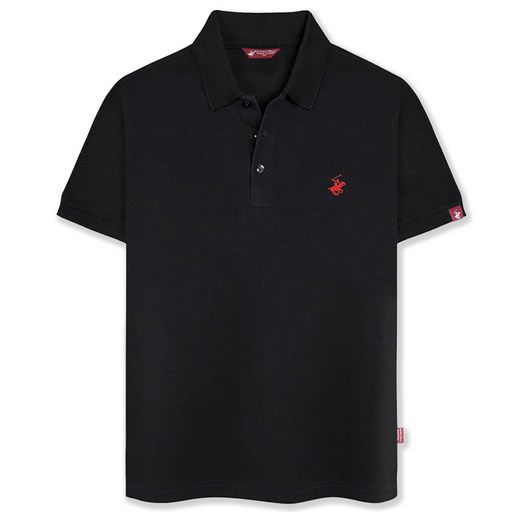 BEVERLY HILLS POLO CLUB 比佛利保羅 男女通用 標準刺繡Logo PK短袖Polo衫 CPX0T01, 黑色