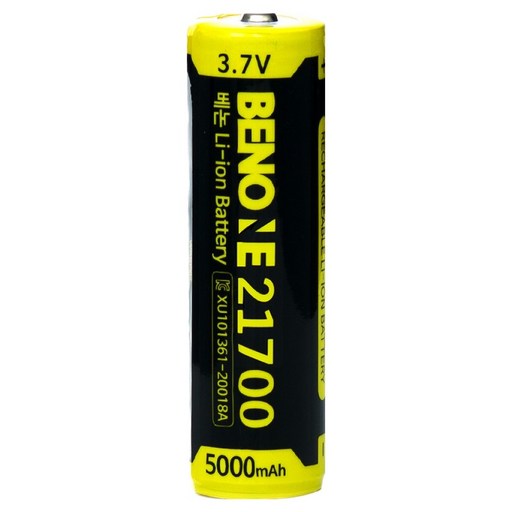 BENONE 대용량 고효율 KC인증 보호회로 리튬이온 충전지 21700 5000mAh