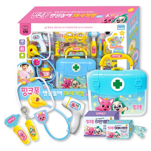 IWill COMPANY Pinkfong 醫院遊戲 醫生提箱組, 1套, 混色