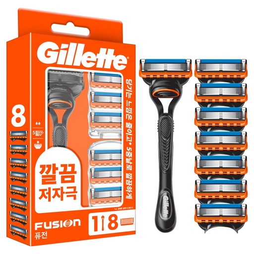 질레트 퓨전 5중 서스펜션 면도기 세트