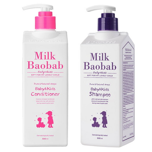 밀크바오밥 베이비 앤 키즈 샴푸 500ml 1p + 컨디셔너 500ml 1p