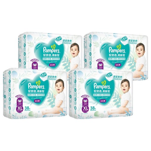 Pampers 幫寶適 原廠公司貨 清新幫拉拉褲/尿布 12~17kg, XL, 152片