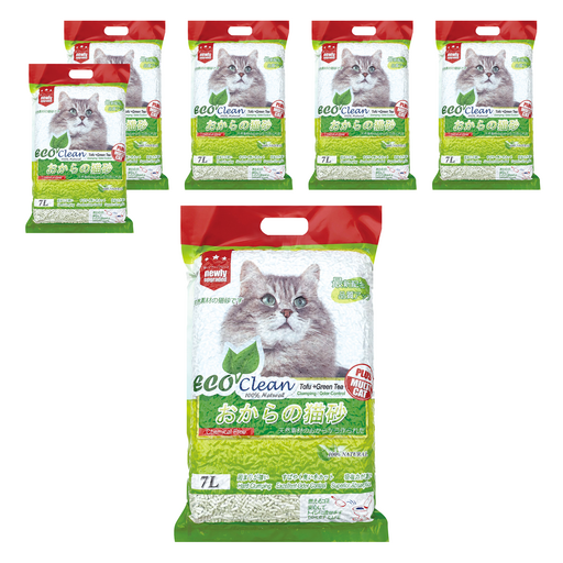 EcoClean 豆腐貓砂, 綠茶, 7L, 6袋
