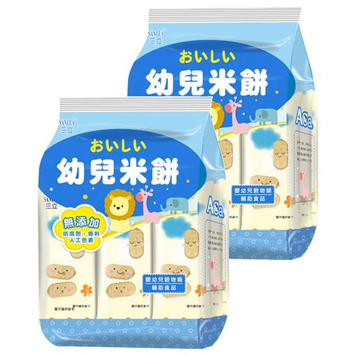 三立 幼兒米餅, 原味, 50g, 2袋