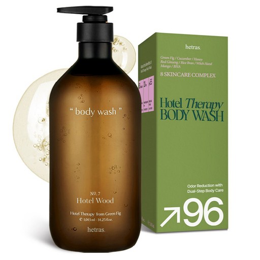 hetras. 飯店療癒系列沐浴乳 No.7 Hotel Wood, 1瓶, 1013ml