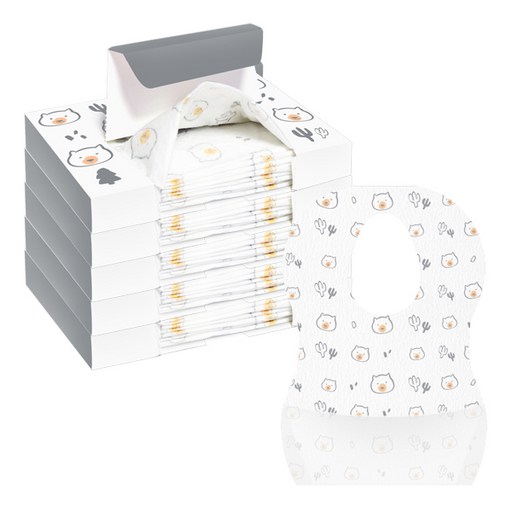 momhandson 嬰兒圍兜 10入, 灰熊款, 5入