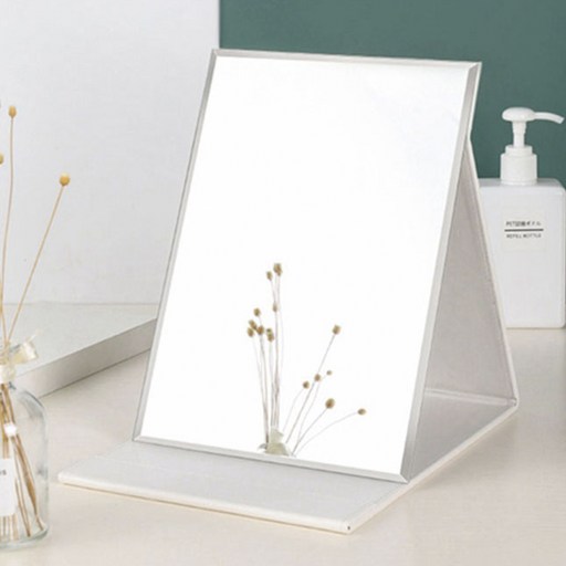 무다스 PU 커버 접이식 휴대용 탁상 거울 대형