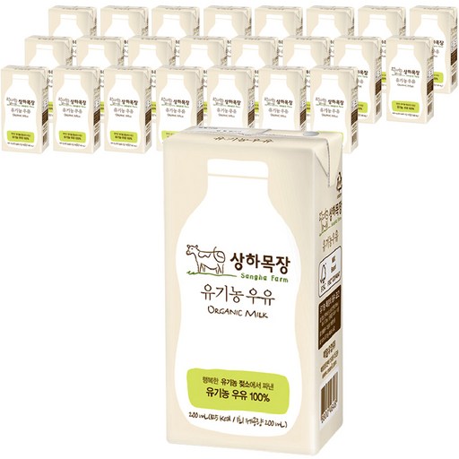 상하목장 유기농 우유 200ml 24개