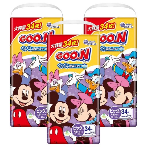 GOO.N 大王 日本境內版 瞬吸貼合紙尿褲/尿布 13~28kg, 2XL, 102片