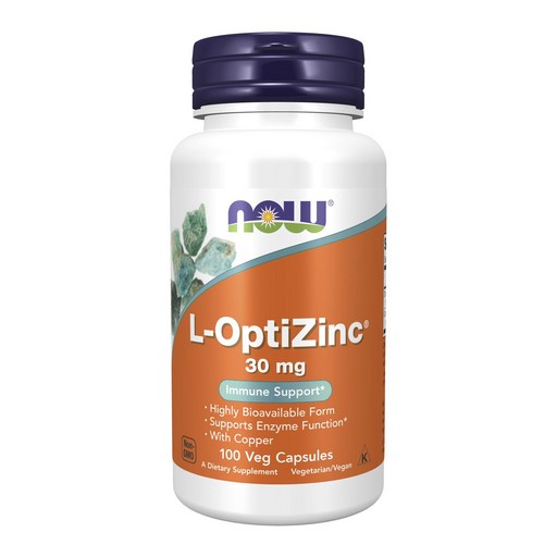 NOW Foods L-OptiZinc優質鋅植物膠囊 30mg, 100顆, 1罐