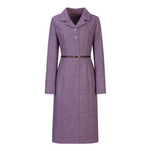 씨SI 울 블렌디드 테일러드 벨티드 원피스 SJOAX2518 BK