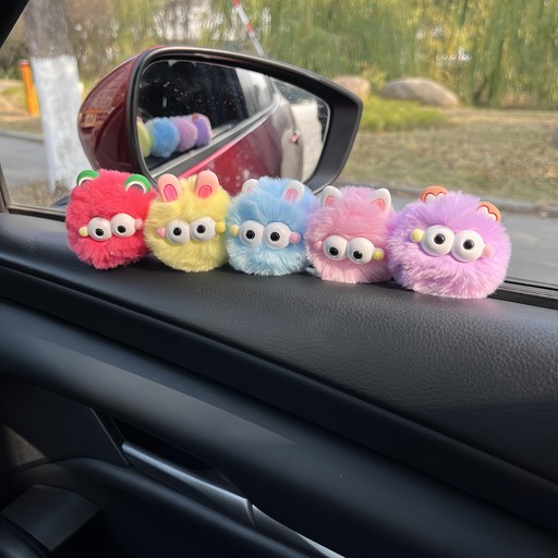 OFFCURVE 귀여운 털보 괴물 자동차 장식품 차량 인테리어 중앙 화면 장식
